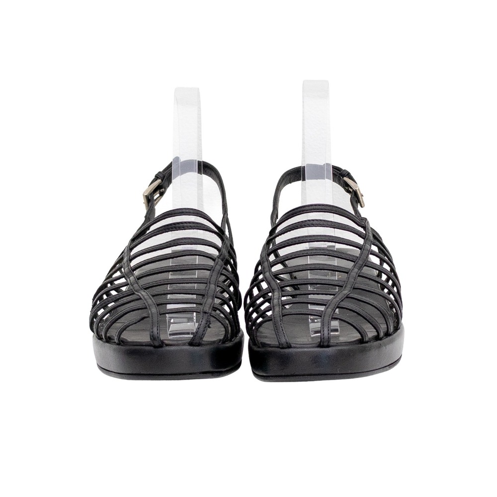 Prada Black Leather Cage Strappy Platform Sandals Women's US 7.5 EU 38 Italy - Picture 2 of 11